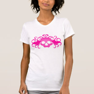 Girly rosa Schädel T-Shirt