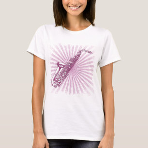 Girly rosa Schmutz-Saxophon T-Shirt
