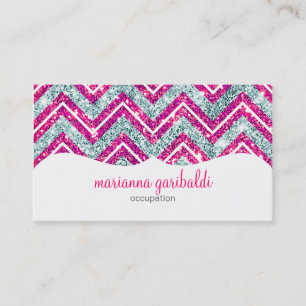 Girly rosa u. blauer funkelnd Imitat-Glitzer Visitenkarte