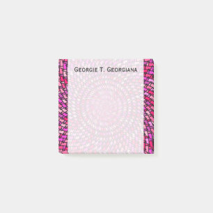 Girly rosa u. lila Wirbles Muster + Individueller Post-it Klebezettel