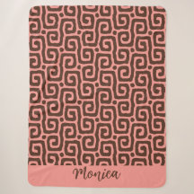 Girly rosa und braun Abstract Monogramm Namensmust