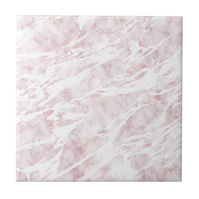 Girly rosa und weißer moderner Marmor Fliese (Vorderseite)