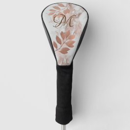 Girly Rose Gold Blätter Monogram Golf Head Cover Headcover