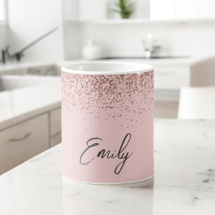 Girly Rose Gold - Blush Pink Glitter Funkeln Kaffeetasse