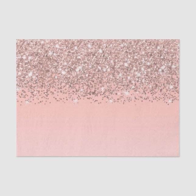 Girly Rose Gold Confetti Pink Gradient Ombre Seidenpapier (Vorderseite)