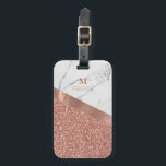 Girly Rose Gold Glitzer | Marmormonogramm Gepäckanhänger<br><div class="desc">Reisen Sie stilvoll mit der personalisierten Rose Gold Glitzer und Marmor Monogramm-Design,  werden Sie immer in der Lage sein,  im Gepäck auf dem Karussell zu finden. Fügen Sie einfach Ihren Namen zur Vorlage hinzu.</div>