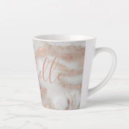 Girly Rose Gold Glitzer Marmorname personalisiert Milchtasse