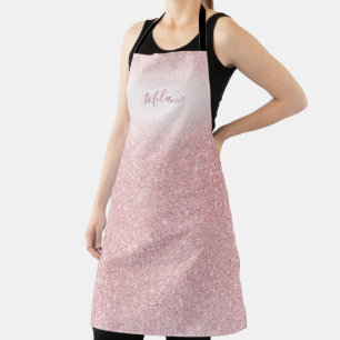 Girly Rose Gold Glitzer Ombre Personalisiert Schürze