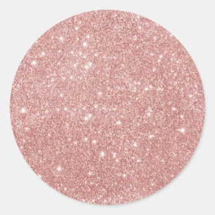 Girly Rose Gold Glitzer Runder Aufkleber