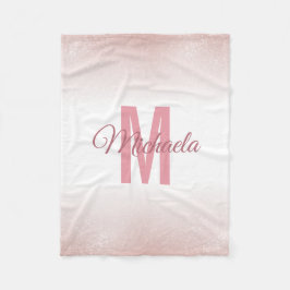 Girly Rose Gold Moderne schicke Monogram Elegant Fleecedecke