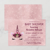 Girly Rose Gold Sparkle Unicorn Kinderdusche