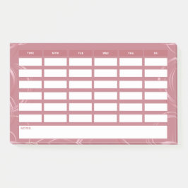 Girly Rose Gold Weekly School Programm Post-it Klebezettel