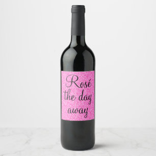 Girly Rosé The Day Away Hot Pink Glitzer Sparkone Weinetikett