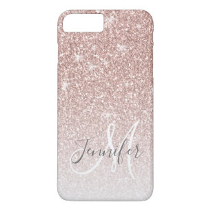 Girly Rosen-GoldGlitzer erröten Monogramm-Name Case-Mate iPhone Hülle