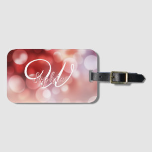 Girly Rosen-GoldGlitzer-Monogramm-Name Gepäckanhänger