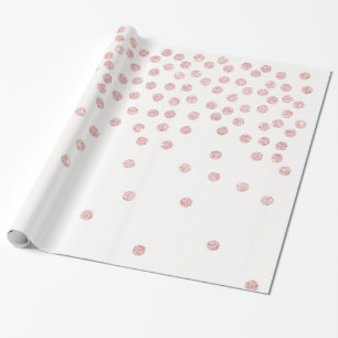 girly RosengoldGlitter Confetti-Polkapunkte Geschenkpapier