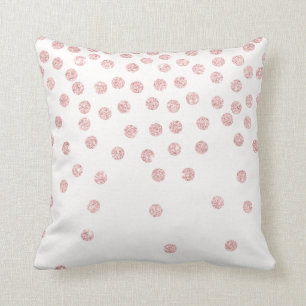girly RosengoldGlitter Confetti-Polkapunkte Kissen