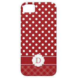Girly rotes weißes Monogramm der Tupfen-iPhone5 Case-Mate iPhone Hülle