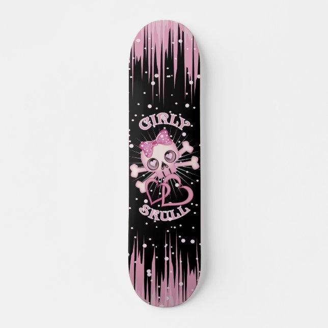Girly Schädel-Skate Skateboard (Vorne)