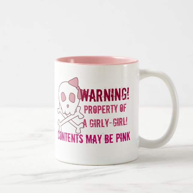 Girly Schädel-Tasse Zweifarbige Tasse (Rechts)