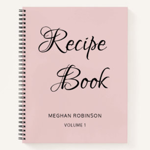 Girly Schrift Rezeptbuch Erröten Personalisiertes Notizbuch