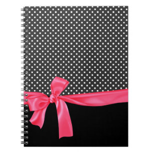 Girly schwarze Tupfen u. rosa Neonbogen Notizblock