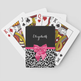 Girly schwarzer Giraffen-Tierdruck-niedlicher Spielkarten