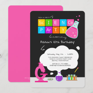 Girly Science Party Einladung