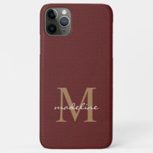 Girly-Script-Baumwolle gegossen Red Gold Monogram
