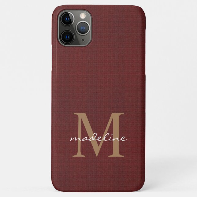Girly-Script-Baumwolle gegossen Red Gold Monogram Case-Mate iPhone Hülle (Rückseite)