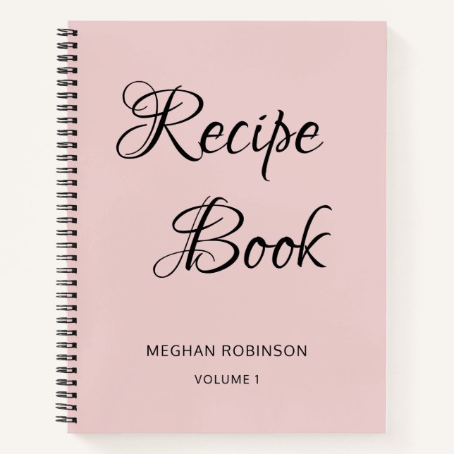 Girly Script Cookbook Personalisiertes Rezept No Notizbuch (Vorderseite)