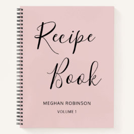 Girly Script Cookbook Personalisiertes Rezept No Notizbuch