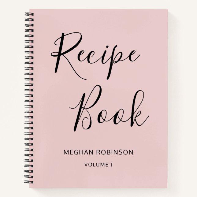 Girly Script Cookbook Personalisiertes Rezept No Notizbuch (Vorderseite)