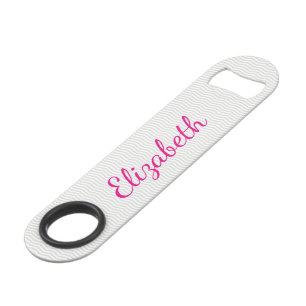 Girly Script Name mit Classic Gray Zickzack Speedflaschenöffner