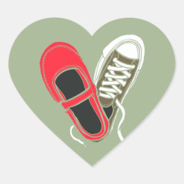 Girly Shoes & Sneakers Heart Wedding (Camo) Herz-Aufkleber