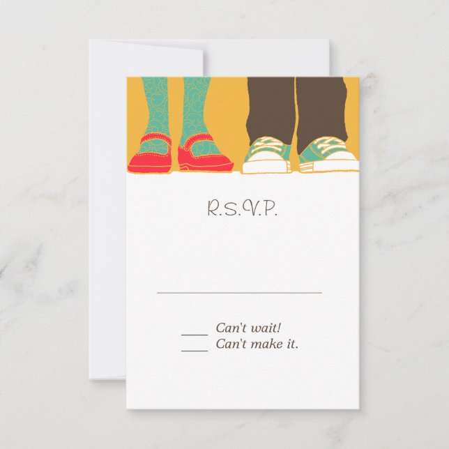 Girly Shoes & Sneakers Illustriert RSVP Karte (Vorderseite)