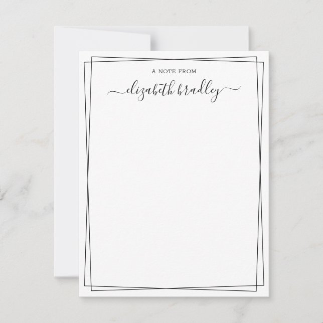 Girly Signature Script a Desk From Note Card Dankeskarte (Vorderseite)