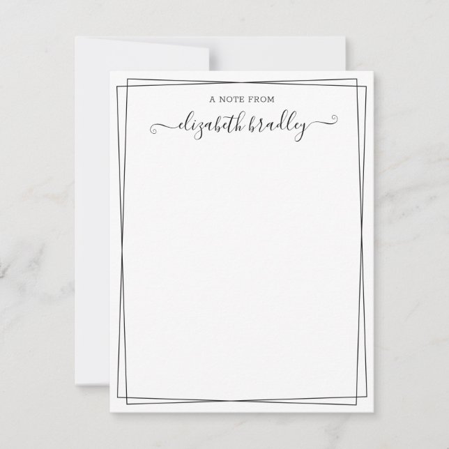 Girly Signature-Skript vom Schreibtisch der Note C Dankeskarte (Vorderseite)