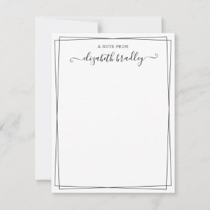 Girly Signature-Skript vom Schreibtisch der Note C Dankeskarte