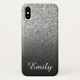 Girly Silver Glitzer Black Ombre Personalisiert title_seo2