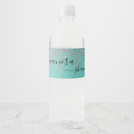 Girly Silver und Aquamarin Monogram Aqua Sparkle