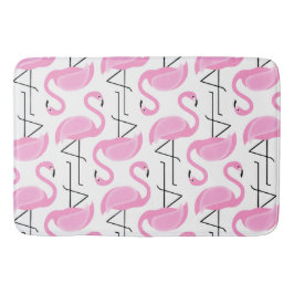 Girly Simple Modern Pink Flamingo Muster Badematte