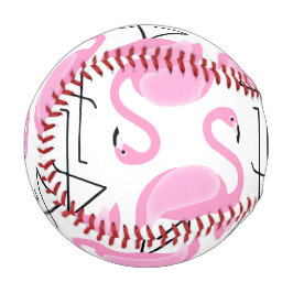 Girly Simple Modern Pink Flamingo Muster Baseball
