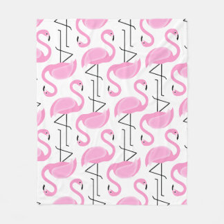 Girly Simple Modern Pink Flamingo Muster Fleecedecke
