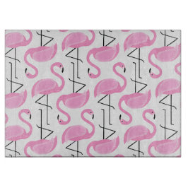Girly Simple Modern Pink Flamingo Muster Schneidebrett