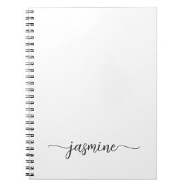 Girly Simple White Cookbook Rezept Signatur Notizblock
