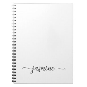 Girly Simple White Kochbuch Rezept Signatur Notizblock
