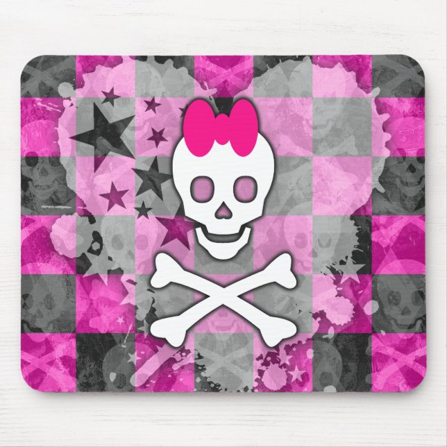 Girly Skull & Crossbones Mousepad (Vorne)