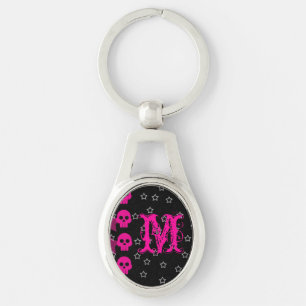 Girly Skull EMO Punk Rock Rocker Girl Key Chain Schlüsselanhänger