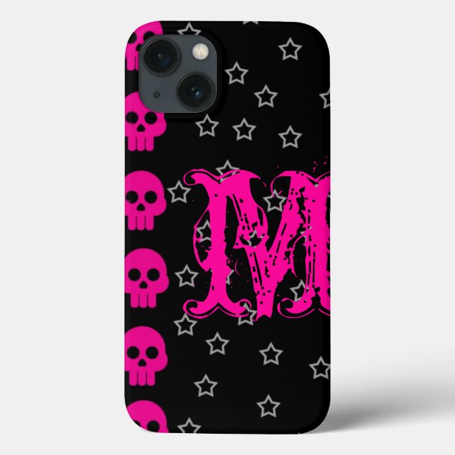 Girly Skull EMO Punk Rocker Roc Monogram IPAD Case (Rückseite)